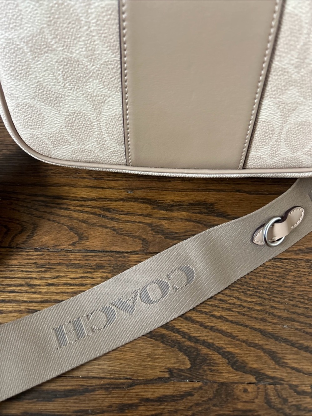 NWT Coach Jamie Camera Bag Siganture Canvas With Stripe CZ185 Sand/Taupe Stripe - Picture 3 of 13